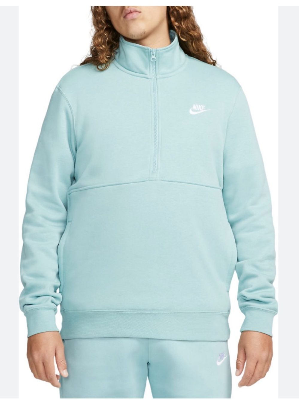 Nike Unisex Half-Zip Fleece Pullover — Seafoam Green